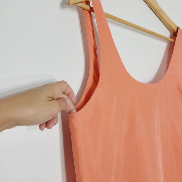 Hurley Women's Orange 100% Silk Sleeveless Scoop Neck Tank Top Loose Fit Size XS - Picture 3 of 9